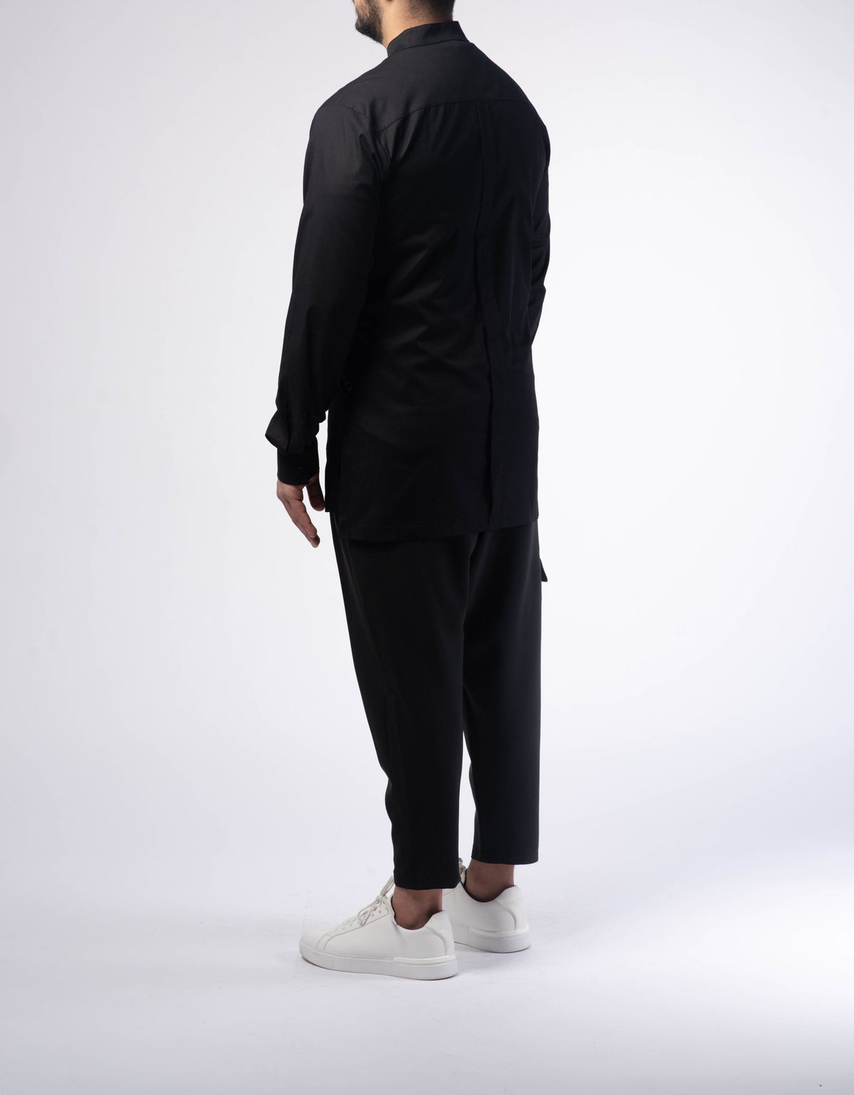 Chemise Saharan noire de dos, chemise longue homme