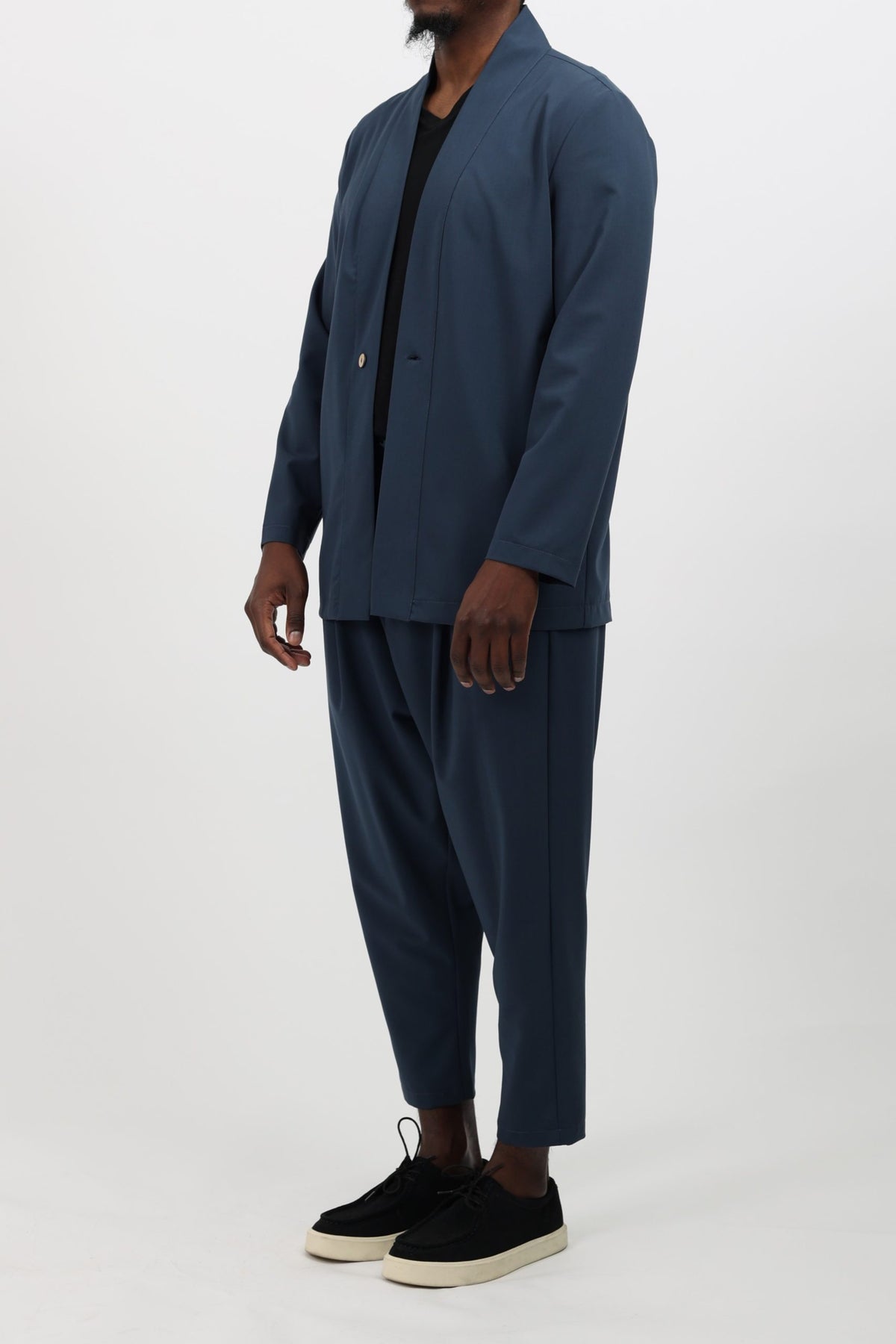 Ensemble kimono homme Noragi bleu pétrole : veste kimono et pantalon large