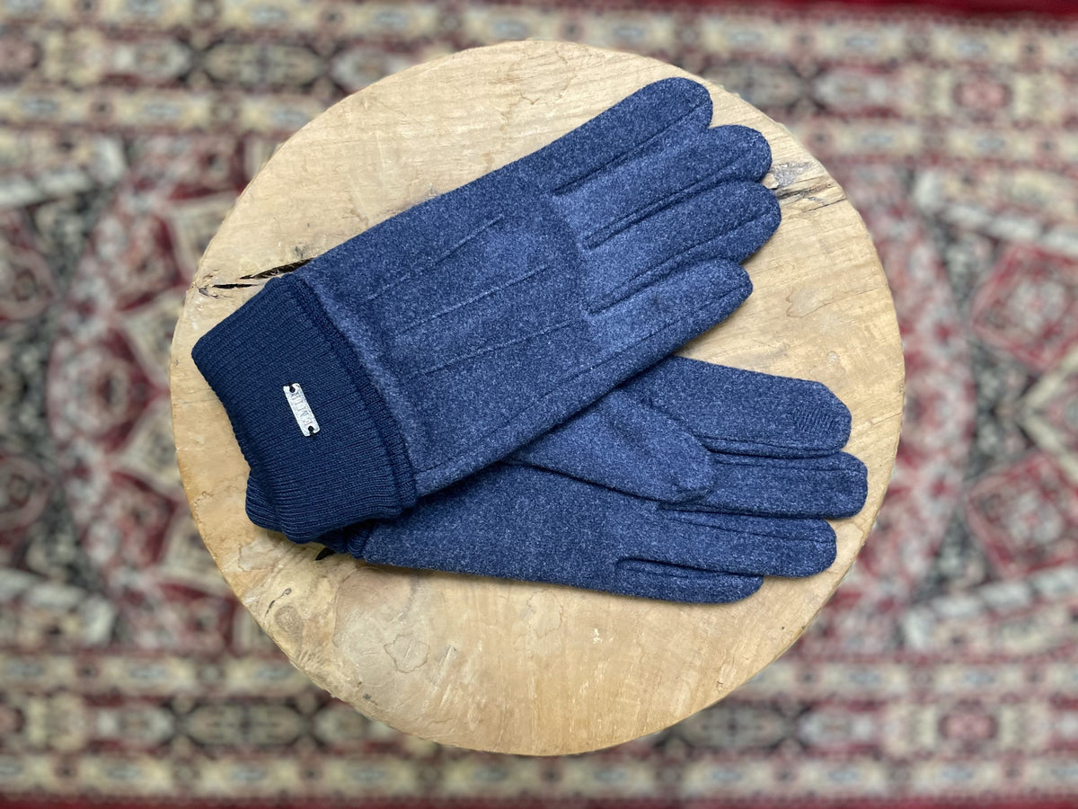 Gants homme EMIR en viscose bleu chiné