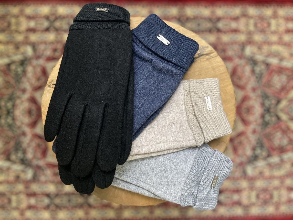 Gants homme EMIR en viscose : noir, bleu chiné, beige crème et gris clair