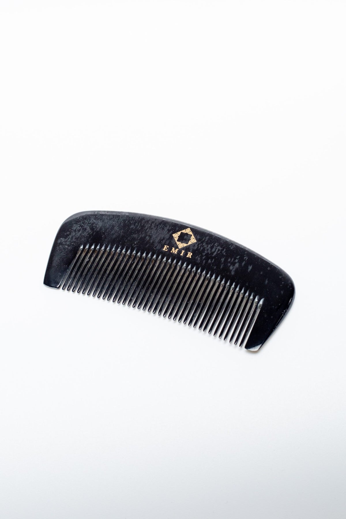 Peigne à barbe EMIR 100 % corne de zébu, logo gravé