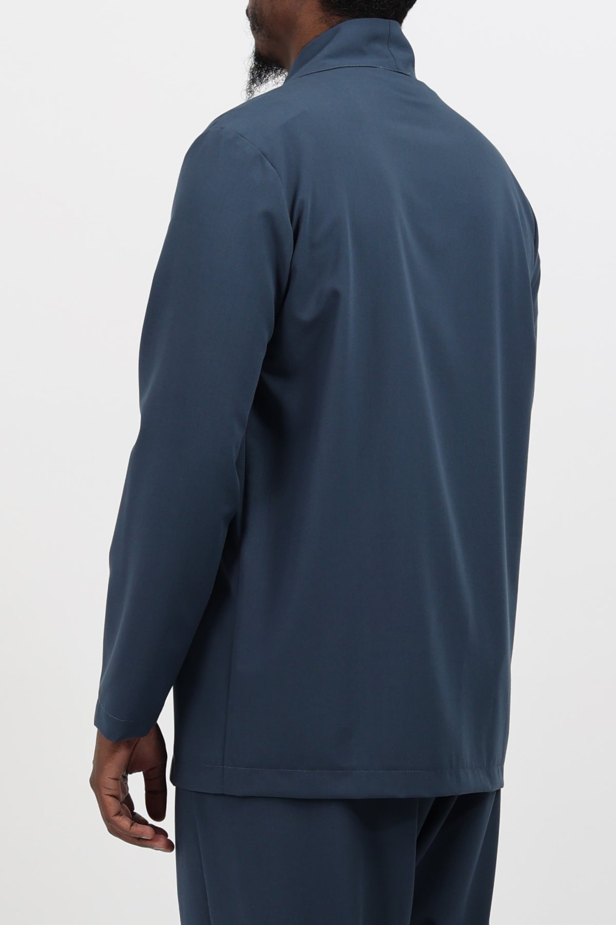 Kimono Noragi bleu pétrole vu de dos, cardigan homme mi-saison