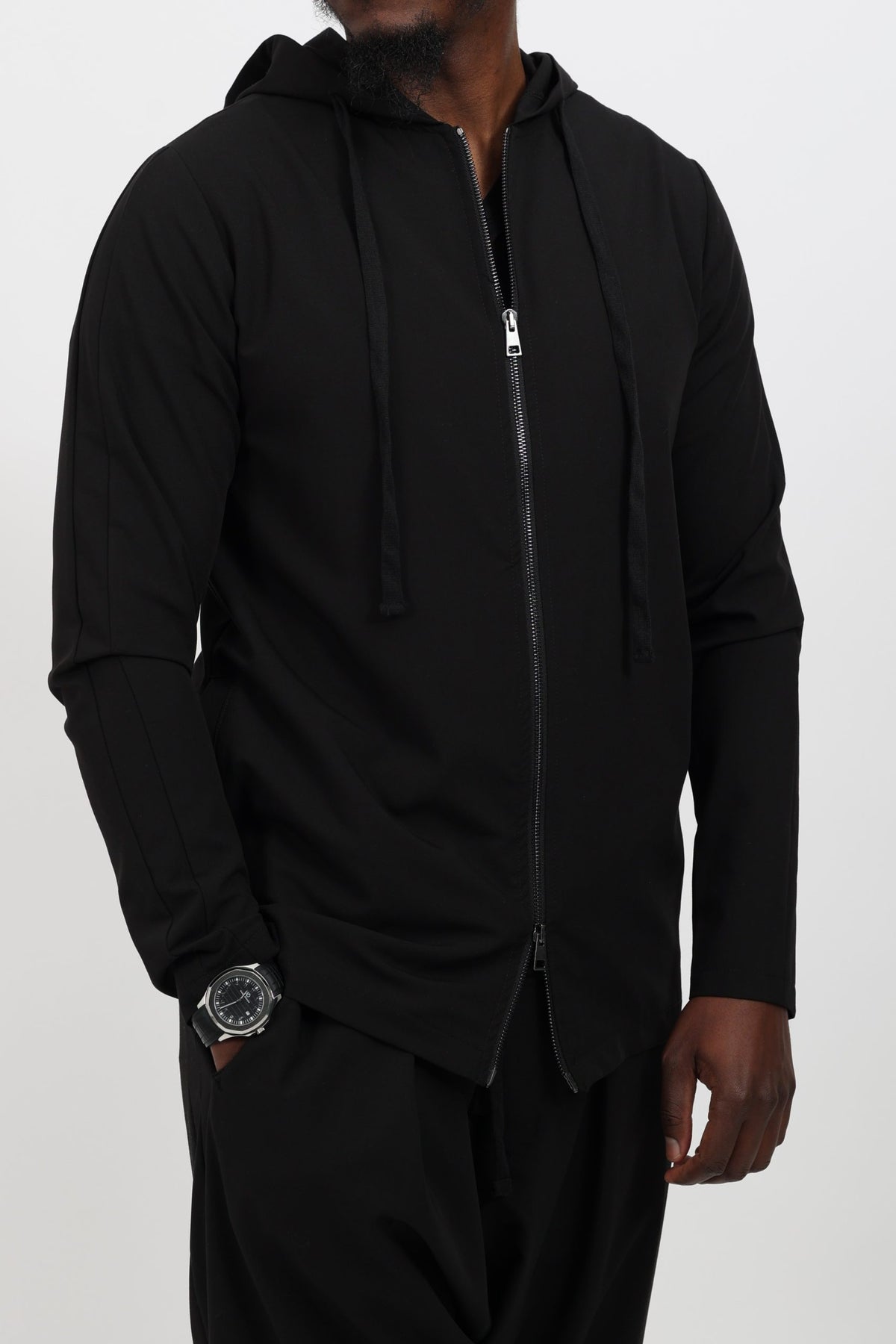 Veste de survêtement homme sport chic noire à capuche